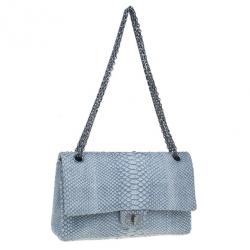 Pre Owned Chanel White Python 2.55 Reissue 226 Flap Bag