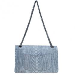 Pre Owned Chanel White Python 2.55 Reissue 226 Flap Bag