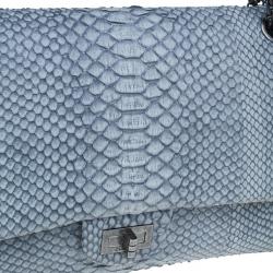 Pre Owned Chanel White Python 2.55 Reissue 226 Flap Bag