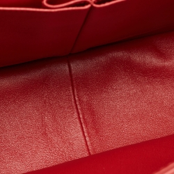 Pre Owned Chanel Red Quilted Aged Leather Reissue 2.55 Classic 227 Flap Bag