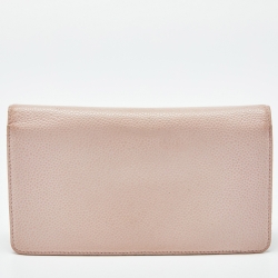 Chanel Light Pink Caviar Leather CC Bifold Long Wallet