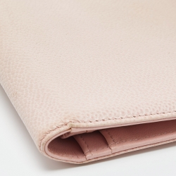 Chanel Light Pink Caviar Leather CC Bifold Long Wallet