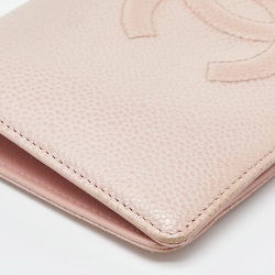 Chanel Light Pink Caviar Leather CC Bifold Long Wallet