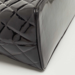 Pre Owned Chanel Black Patent Leather Medallion Tote Bag
