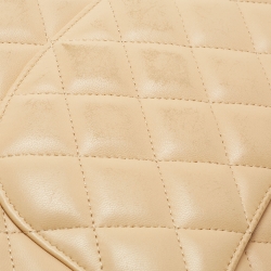 Pre Owned Chanel Beige Quilted Leather Jumbo Classic Double Flap Bag
