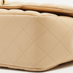 Pre Owned Chanel Beige Quilted Leather Jumbo Classic Double Flap Bag
