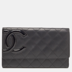 Chanel Black Quilted Leather Cambon Ligne Wallet