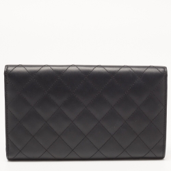 Chanel Black Quilted Leather Cambon Ligne Wallet