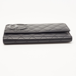 Chanel Black Quilted Leather Cambon Ligne Wallet