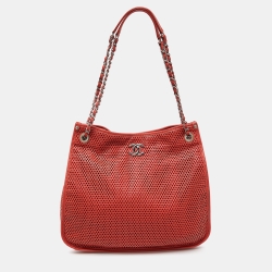 Chanel Red Perforated Leather Up in the Air Shoulder Bag