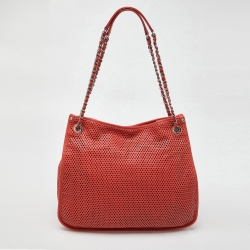 Chanel Red Perforated Leather Up in the Air Shoulder Bag