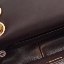 Chanel Burgundy Quilted Leather and Wood Mini Flap Bag 