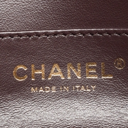 Chanel Burgundy Quilted Leather and Wood Mini Flap Bag 