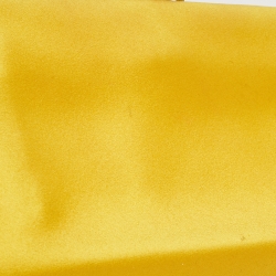 Pre Owned Chanel Yellow Satin Crystals Embellished CC Camellia Frame Clutch