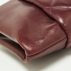 Pre Owned Chanel Burgundy Quilted Leather CC Long Clutch