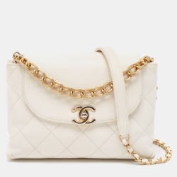 Chanel white quilted 2025 shoulder bag