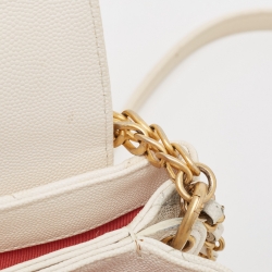 Pre Owned Chanel White Quilted Leather CC Shoulder Bag