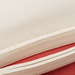 Pre Owned Chanel White Quilted Leather CC Shoulder Bag