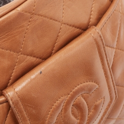 Pre Owned Chanel Brown Quilted Leather CC Pocket Tassel Camera Bag