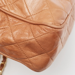 Pre Owned Chanel Brown Quilted Leather CC Pocket Tassel Camera Bag