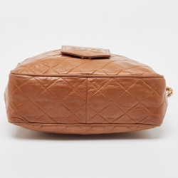 Pre Owned Chanel Brown Quilted Leather CC Pocket Tassel Camera Bag