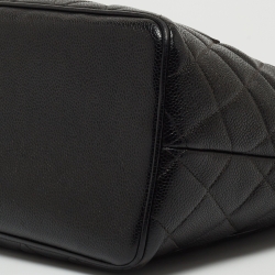 Pre Owned Chanel Black Caviar Leather Medallion Tote Bag