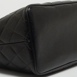 Pre Owned Chanel Black Caviar Leather Medallion Tote Bag