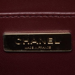 Pre Owned Chanel Burgundy Quilted Leather Vanity Case Box Bag