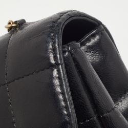 Pre Owned Chanel Black Bar Quilted Leather Mini CC Flap Bag
