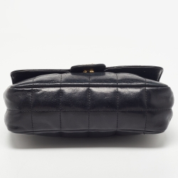 Pre Owned Chanel Black Bar Quilted Leather Mini CC Flap Bag