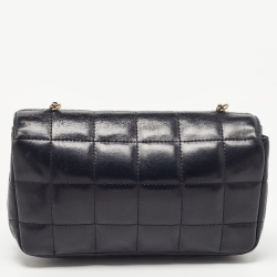 Pre Owned Chanel Black Bar Quilted Leather Mini CC Flap Bag