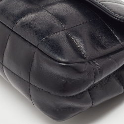 Pre Owned Chanel Black Bar Quilted Leather Mini CC Flap Bag