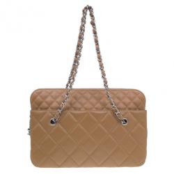 Pre Owned حقيبة شانيل جلد مبطن كلاسيكية