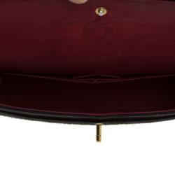 مملوكة مسبقًا حقيبة شانيل قلاب مزدوج كلاسيكي متوسطة جيرسي مبطنة سوداء