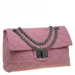 Pre Owned Chanel Pink Quilted Fabric Limited Edition XXL Reissue Travel Bag