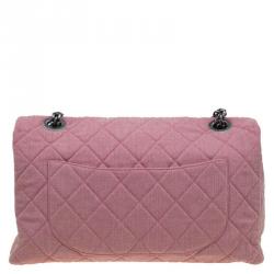 Pre Owned Chanel Pink Quilted Fabric Limited Edition XXL Reissue Travel Bag