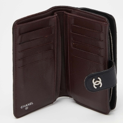 Chanel Black Quilted Leather CC Compact Wallet