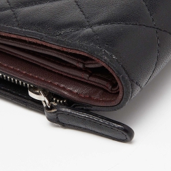 Chanel Black Quilted Leather CC Compact Wallet