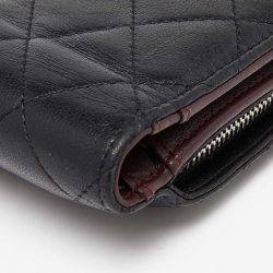 Chanel Black Quilted Leather CC Compact Wallet