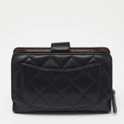 Chanel Black Quilted Leather CC Compact Wallet