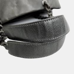 Pre Owned Chanel Grey caviar CC shoulder bag