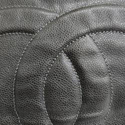 Pre Owned Chanel Grey caviar CC shoulder bag