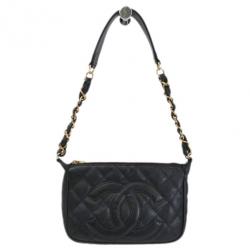 Pre Owned Chanel Black Caviar Pochette
