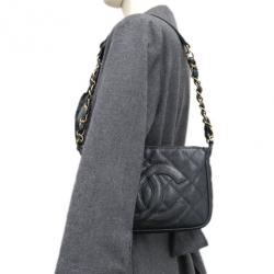 Pre Owned Chanel Black Caviar Pochette