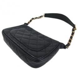 Pre Owned Chanel Black Caviar Pochette