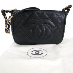 Pre Owned Chanel Black Caviar Pochette