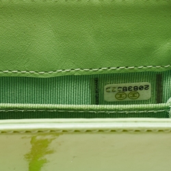 Pre Owned Chanel Green Patent Leather CC Phone Holder Crossbody Bag