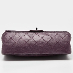 Pre Owned Chanel Purple Quilted Aged Leather Reissue 2.55 Classic 225 Flap Bag