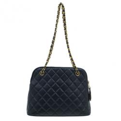 Pre Owned Chanel Black Quilted Lambskin Vintage Dome Bag