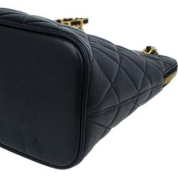 Pre Owned Chanel Black Quilted Lambskin Vintage Dome Bag
